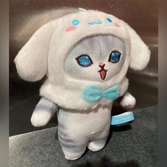🐶 🐱 17cm Sanrio Mofusand Cat Cross-Dressing Cinnamoroll White Puppy Plush Doll - Picture 5 of 9